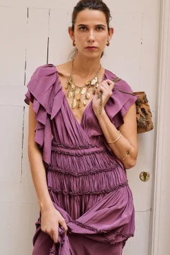 Hoss Intropia Anna. Vestido fluido Morado Outlet