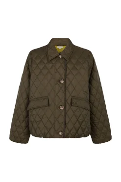 Cortefiel Anorak acolchado botones Kaki Hot