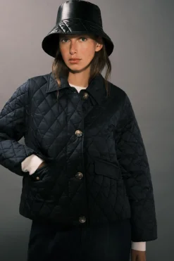 Cortefiel Anorak acolchado botones Azul marino Hot