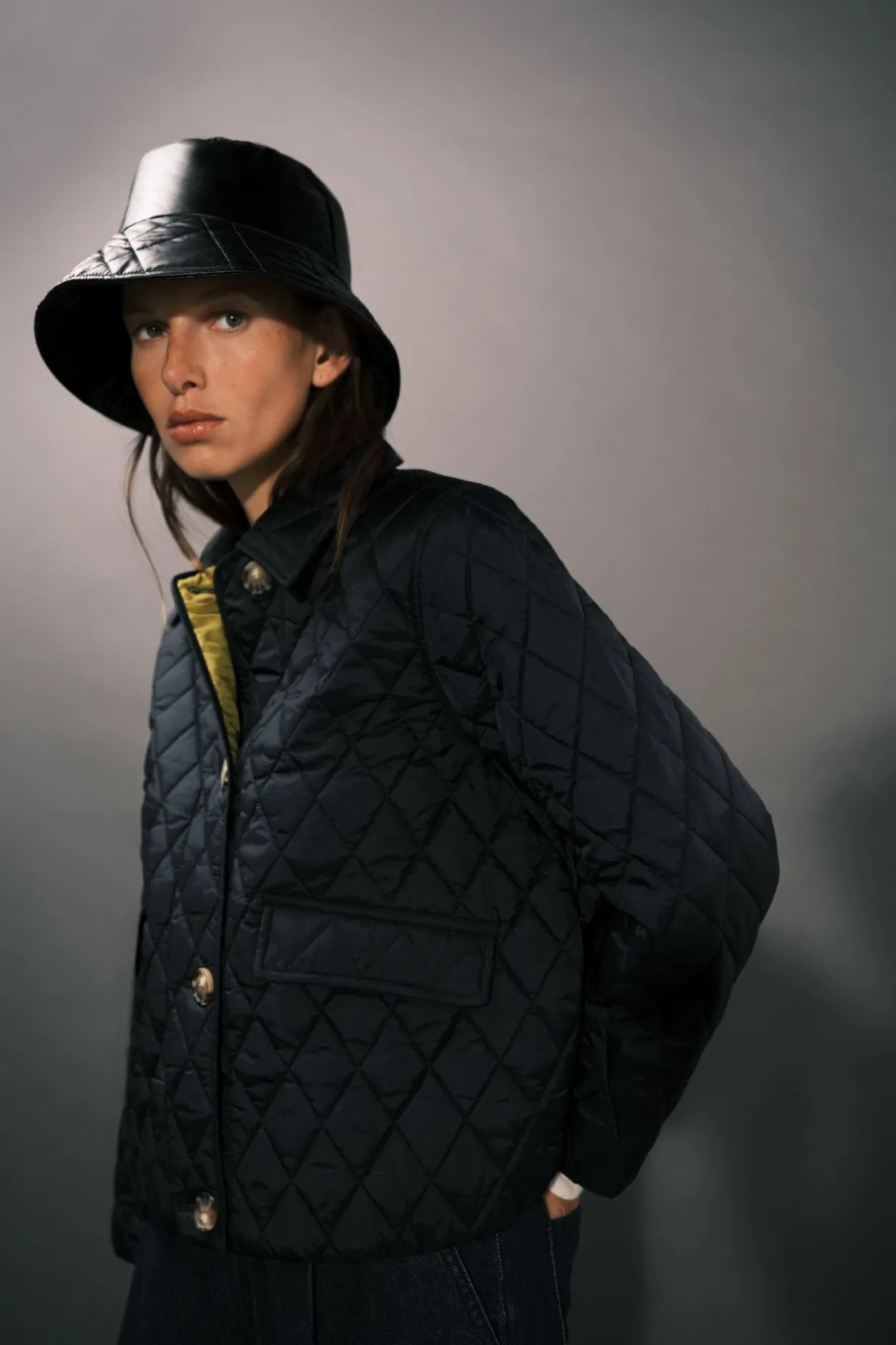 Cortefiel Anorak acolchado botones Azul marino Hot