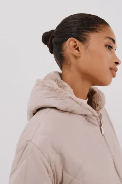 Cortefiel Anorak acolchado reversible efecto pelo Beige Online