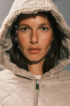 Cortefiel Anorak acolchado reversible efecto pelo Beige Online