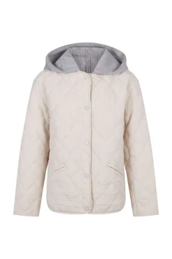 Cortefiel Anorak corto capucha sudadera Marfil Hot