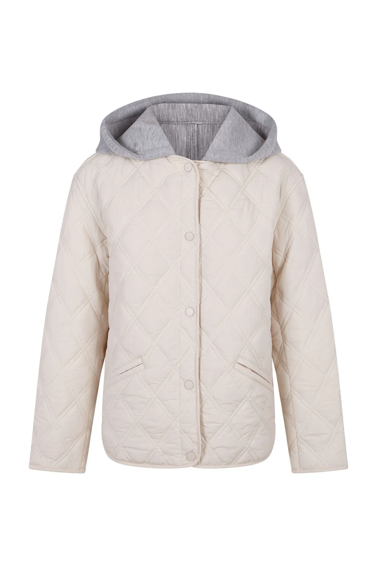 Cortefiel Anorak corto capucha sudadera Marfil Hot