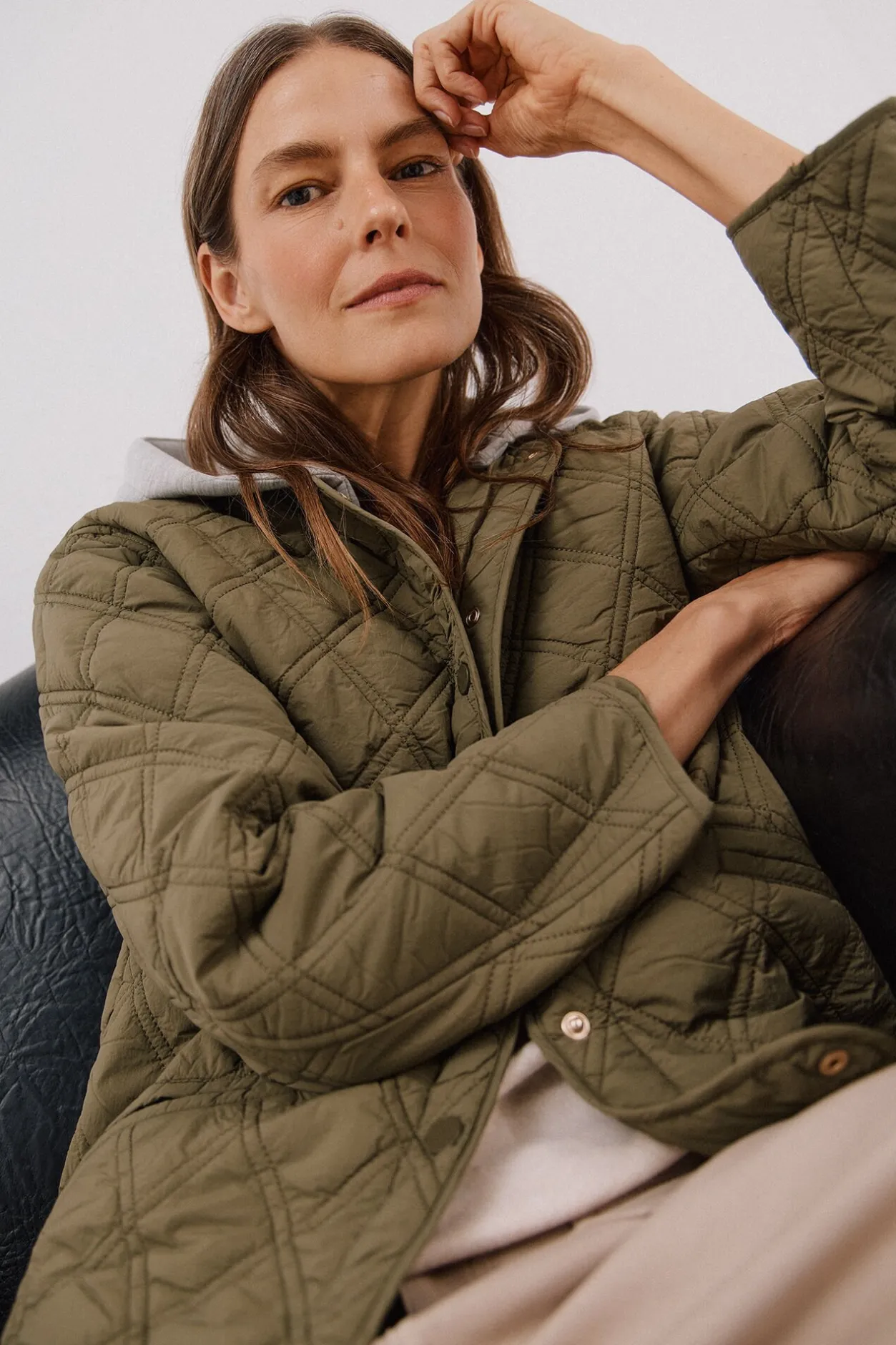 Cortefiel Anorak corto capucha sudadera Kaki Online