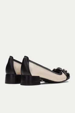 Hispanitas Bailarina punta cuadrada adorno cadena OPORTO Negro Discount