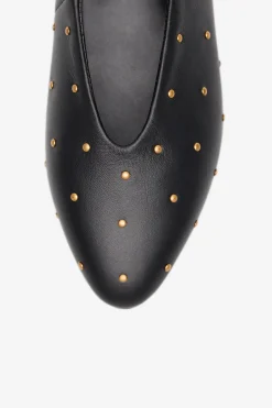 Cortefiel Bailarina tachas piel Negro Clearance