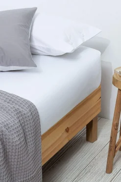 Textura Bajera algodón percal. Cama 80-90cm. blanco Outlet