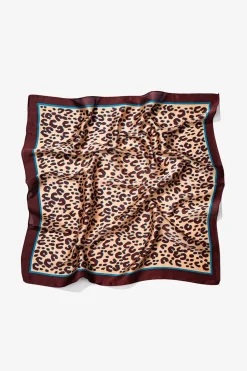 Vilanova Bandana Satinada Estampada Leopardo Marr&oacute;n Discount