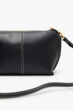 Cortefiel Bandolera básica pespuntes Negro Discount