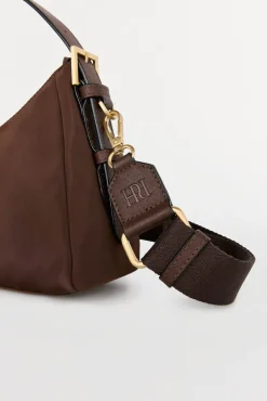 Pedro del Hierro Bandolera nylon hebillas Marr&oacute;n Sale