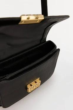 Pedro del Hierro Bandolera piel con cierre metálico Negro Outlet