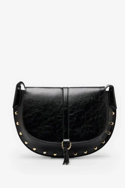 Cortefiel Bandolera solapa tachas Negro Best