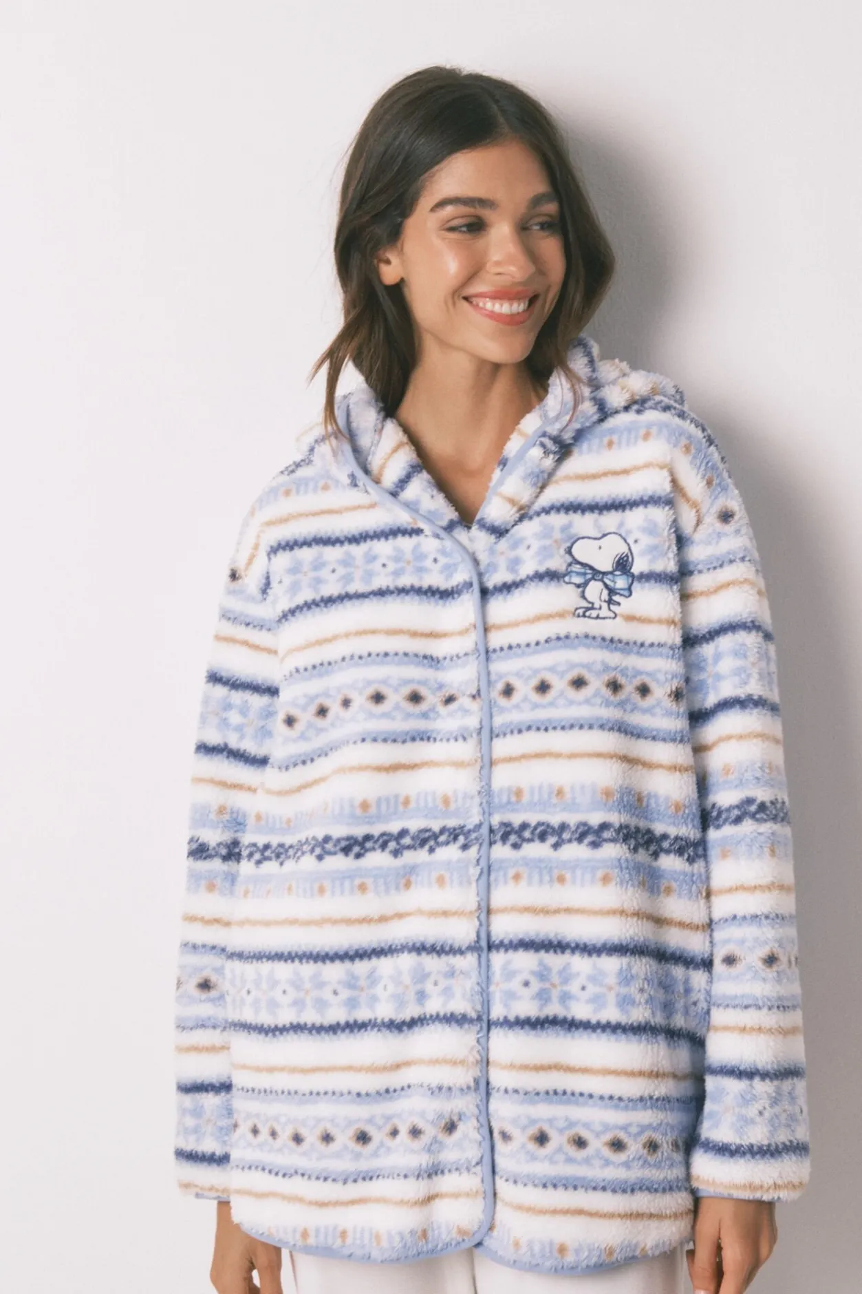 Women'secret Bata capucha Snoopy cenefas estampado Outlet