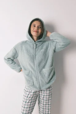 Women'secret Bata corta tejido pelo lurex verde Hot