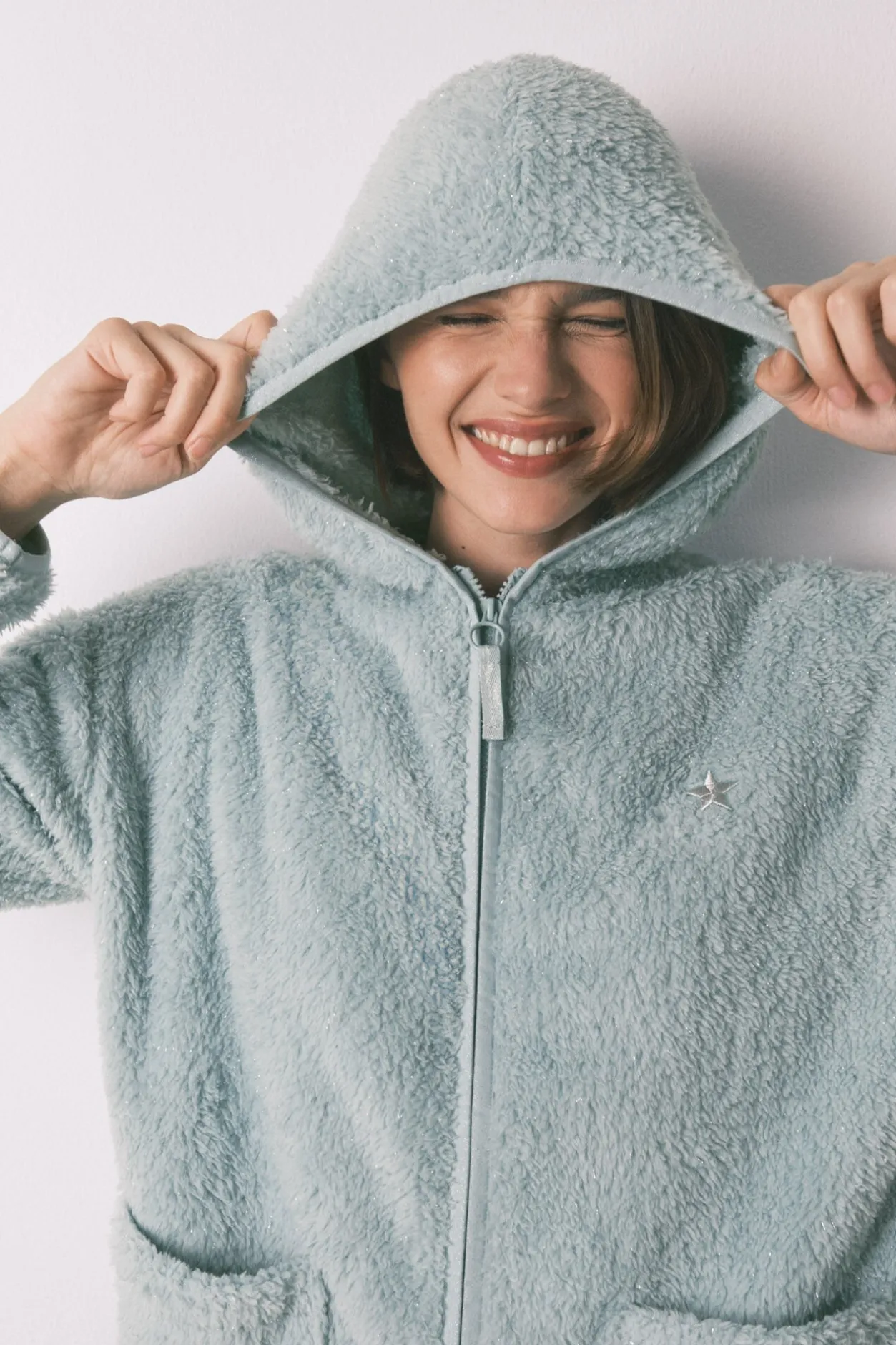 Women'secret Bata corta tejido pelo lurex verde Hot