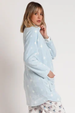 Admas Bata corta terciopelo Stich para mujer azul Clearance