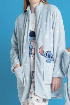 Admas Bata corta terciopelo Stich para mujer azul Clearance