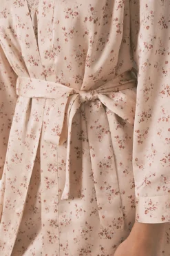 Women'secret Bata holgada midi satén flor rosa Best