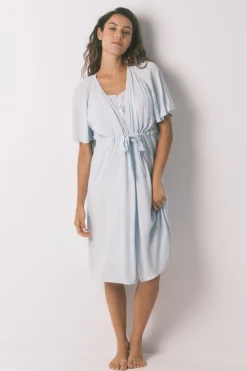 Women'secret Bata larga "maternity" manga corta viscosa verde estampado Discount