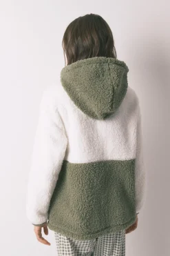 Women'secret Bata midi borreguito block verde kaki Online