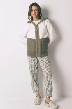 Women'secret Bata midi borreguito block verde kaki Online