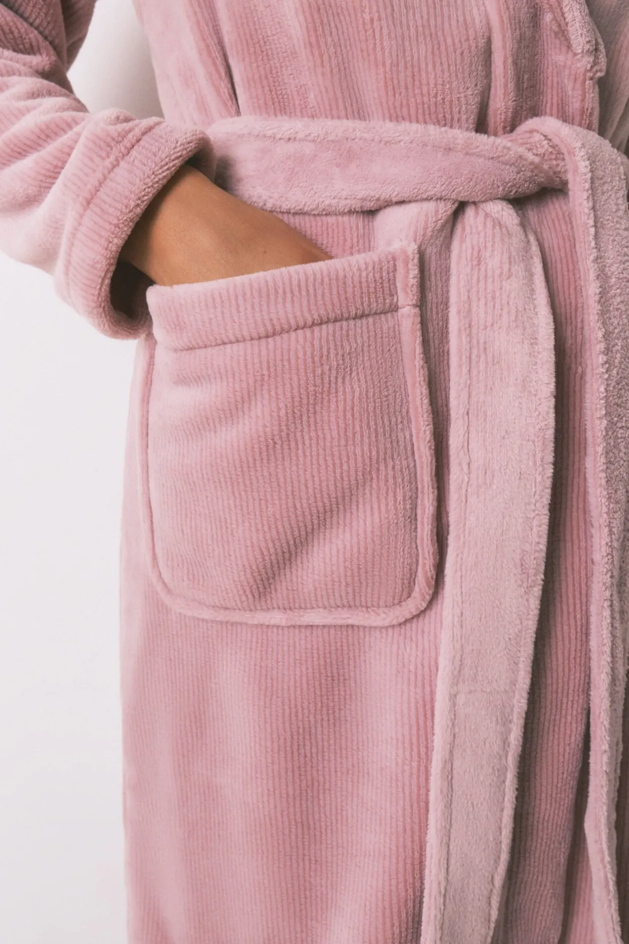 Women'secret Bata midi polar aterciopelado rosa Discount