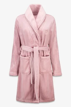 Women'secret Bata midi polar aterciopelado rosa Discount