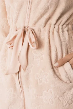 Women'secret Bata midi polar flores naranja New