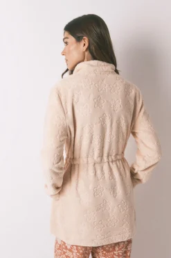 Women'secret Bata midi polar flores naranja New