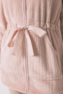 Women'secret Bata midi tejido polar rosa Best