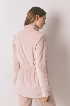 Women'secret Bata midi tejido polar rosa Best