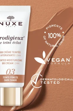 Nuxe BB Cream Hidratante con Color 24H, Prodigieux® le teint éclat 30ml - Tono oscuro Estampado blanco Discount