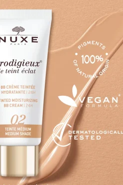 Nuxe BB Cream Hidratante con Color 24H, Prodigieux® le teint éclat 30ml - Tono medio Estampado blanco