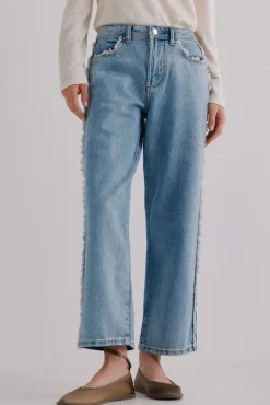 Hoss Intropia Berta. Vaqueros deshilachados Azul Sale