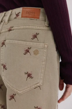 Hoss Intropia Bettina. Vaqueros bordados Verde Clearance