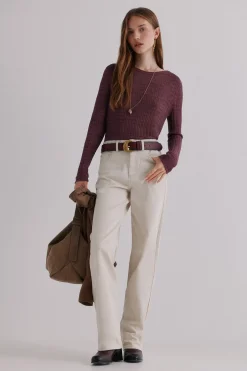 Hoss Intropia Bianca. Vaqueros bordados Marfil