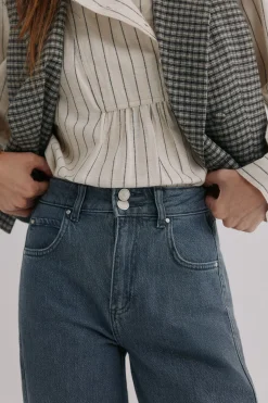 Hoss Intropia Bibiana. Vaquero con doble abotonadura Gris Discount