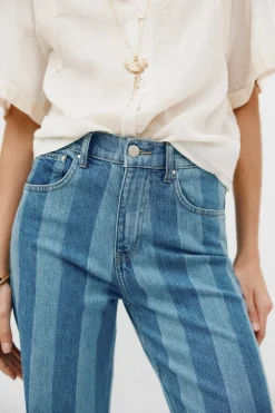 Hoss Intropia Blanca. Vaqueros a rayas Azul marino Clearance