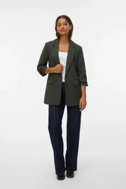 Vero Moda Blazer con manga 3/4 Gris oscuro Discount