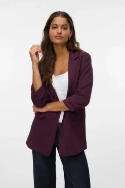 Vero Moda Blazer con manga 3/4 Morado Discount