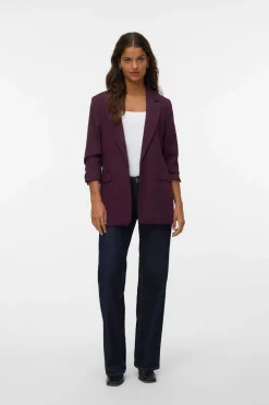 Vero Moda Blazer con manga 3/4 Morado Discount