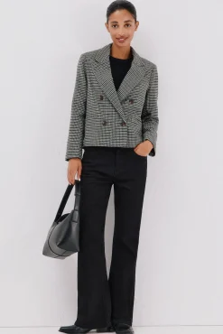 Cortefiel Blazer corta Estampado verde