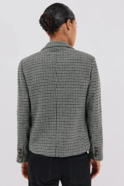 Cortefiel Blazer corta Estampado verde