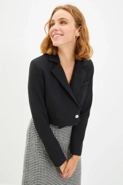 Trendyol Blazer corta negro Sale