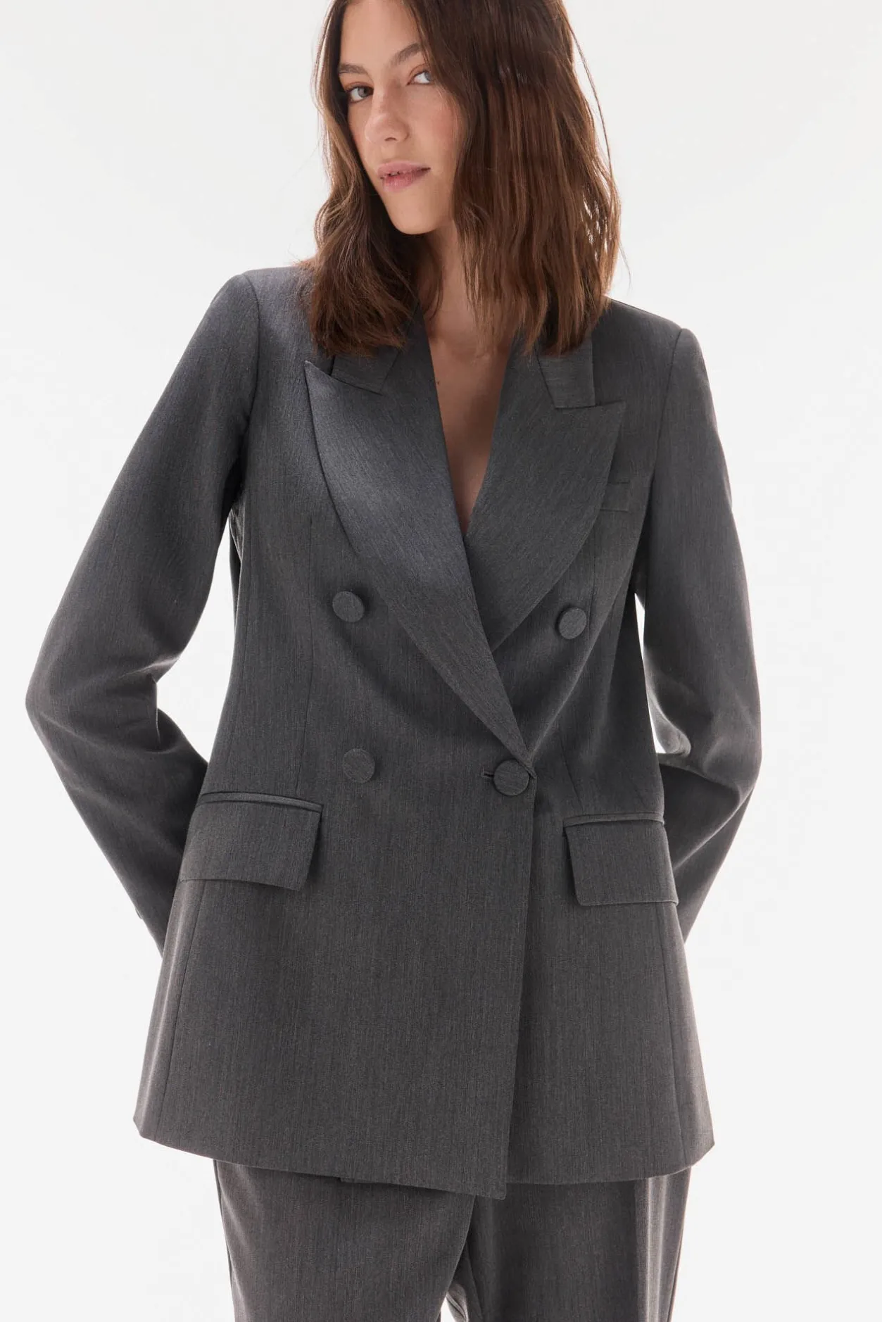 TFP by Tamara Falcó Blazer cruzada Gris Clearance