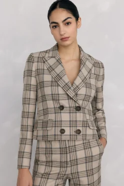 Pedro del Hierro Blazer cruzada cropped Marrón Best