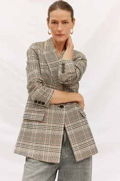 Cortefiel Blazer cuadros Multicolor Discount