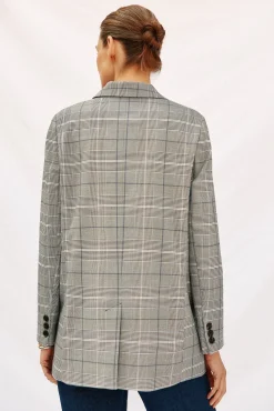 Cortefiel Blazer cuadros Estampado gris Clearance