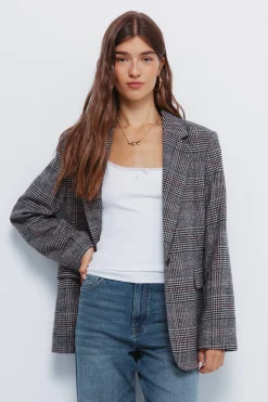 Springfield Blazer cuadros beige Clearance